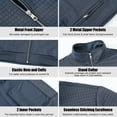 thumbnail image 2 of QPNGRP Men's Lightweight Jacket Casual Jacket Waffle Knitted Greyblue Jacket Coat L, 2 of 8