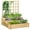Natural Wood, variant on Outsunny 3 Tier Raised Garden Bed with Trellis for Climbing Plants Natural