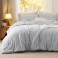 thumbnail image 2 of Juego de edredón Bedsure Queen Size, gris claro, 3 piezas, 2 of 7