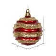 thumbnail image 2 of Vickerman 8' Red and Gold Stripe Candy Finish Wave Ball Christmas Ornament with Glitter Accents, 2 of 2