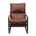 thumbnail image 2 of Eugene Top Grain Leather Brown Accent Chair, 2 of 5