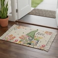 thumbnail image 2 of Area Rug with Tassels 2' x 3', Easter Farmhouse Gnome Kitchen Runner Rug for Hallway Bedroom Throw Rugs, Spring Tulips Flower Linen Texture Soft Door Mat for Bathroom Entrance Living Room, 2 of 9