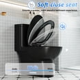 thumbnail image 4 of SUNRINX Matte Black One Piece Toilet for Bathroom, 17" ADA Comfort Chair Height Seat, Modern 1.1/1.6 GPF Dual Flush System Elongated Toilet, WaterSense & Sustainability, Comfort Soft-Close Seat, 4 of 10