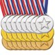 thumbnail image 1 of Medallas de premio mini de plástico doradas, plateadas y de bronce de 1.5" de Uxcell con cinta para juegos y deportes, paquete de 24, 1 of 7