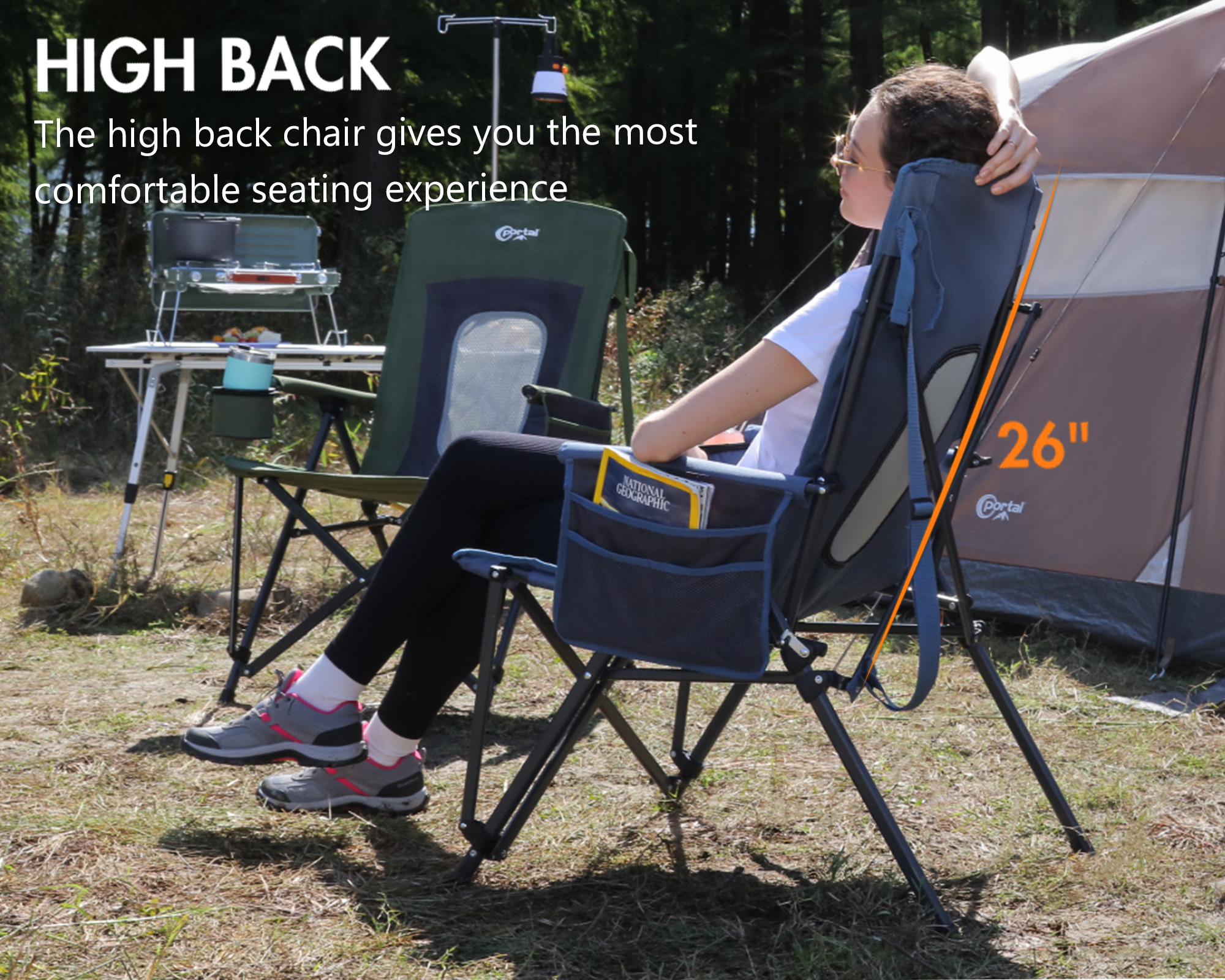 Portal Folding High Back Camping Chair - 400 lb Capacity photo 5