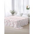 thumbnail image 5 of Pink Spring Floral California King Size Flat Sheet, Wrinkleproof & Fadeproof Cooling Flat Bed Sheet Only, Elegant Watercolor Summer Botanical Breathable Soft Bedding Top Sheets 108 x 98 Inches, 5 of 8
