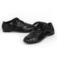 thumbnail image 2 of Missfiona Jazz Leather Lace-up Practice Dancing Shoes for Women Split Sole(10,Black), 2 of 7