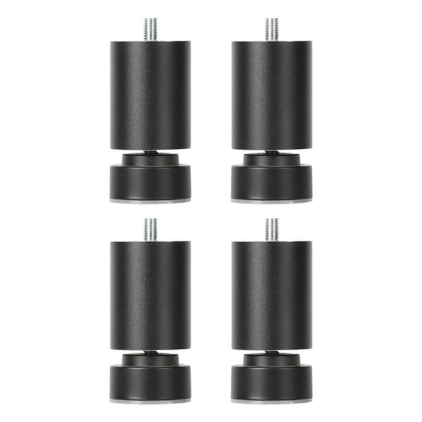4 patas de mesa M10 para muebles, patas de sofá de aleación, rosca M10 para marco de cama. Negro 12cm