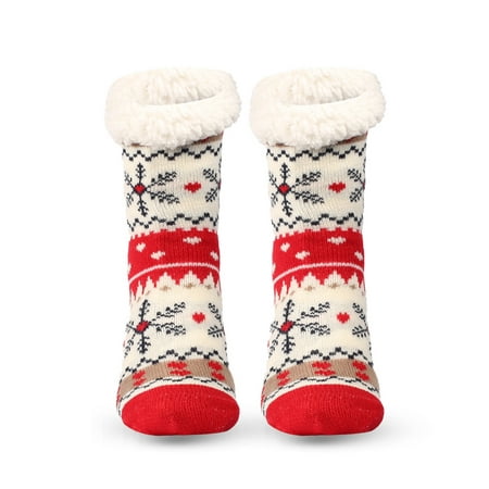 

Christmas decorations Stocking stuffers Red Women Christmas Gifts Casual Winter Warm Cotton Plush Thicker Anti-slip Floor Socks Knit Soft Socks