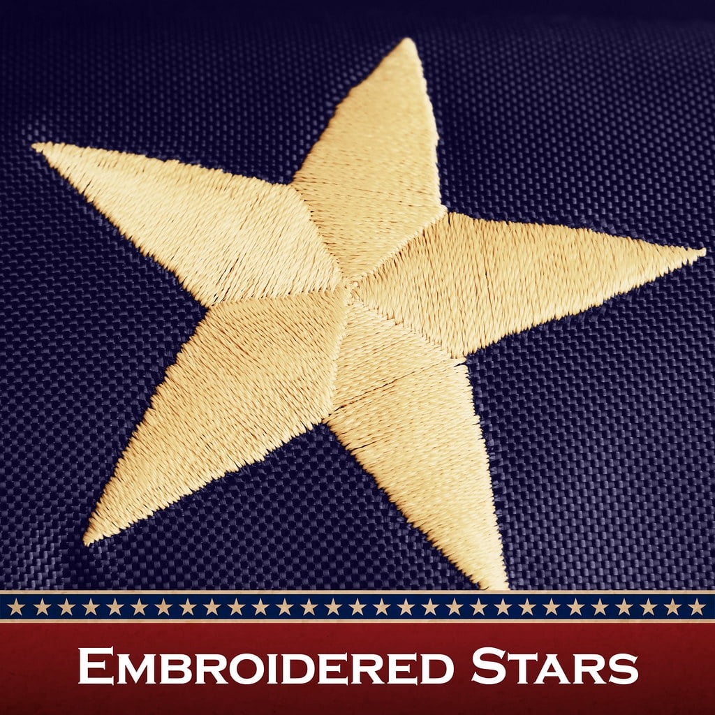 G128 Betsy Ross Tea-Stained Flag | 2x3 Ft | Pole Sleeve Embroidered 420D Polyester - Embroidered Stars, Sewn Stripes, Brass Grommets, Indoor/Outdoor, Vibrant Colors, Quality Polyester