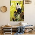 thumbnail image 2 of Panda Tapestry, Big Panda Sitting Forest Eating Bamboo Tree Trunk Foliage Wilderness Picture Print, Wall Hanging for Bedroom Living Room Dorm Decor, 60W X 80L Inches, Green Black, by Ambesonne, 2 of 5