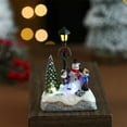thumbnail image 4 of 1 PC Christmas Table Centerpieces Small Resin Snowman Figurine with Light Up Streetlights LED Battery Operated Glowing Lamppost Desk Ornaments, 4 of 6