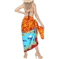 thumbnail image 3 of HAPPY BAY Women's Bikini Wraps Beach Wrap Swimwear Sarong Cover up Skirt Bathing suit Swimsuit Pareo Coverups for Women One Size Tangerine, Beach, 3 of 5