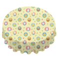 thumbnail image 2 of Easter and Chicks Yellow Pattern Round Tablecloth 60", Wrinkle-Resistant Wipeable Cover for Kitchen, Dining, Picnic & Patio, 2 of 6