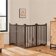 thumbnail image 2 of Alden Design 36″ Tall Freestanding Wooden Dog Gate for Small Pet Dogs, 4-Panel, Espresso, 2 of 9