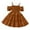 Brown, variant on MeetoTime Girls Summer Dress Short Sleeved Off Shoulder Solid Color Sling Dresses 1-10 Years Baby Clothes