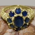 thumbnail image 5 of LBG British Made 18k Yellow Gold Natural Sapphire Womens Statement Ring - 33 size options - Size 10.75, 5 of 7