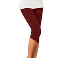 thumbnail image 1 of PEASKJP Leggings de Compression pour Femmes Taille Haute Longueur Cheville, Vin TTTG, 1 of 3