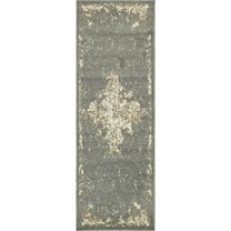 Unique Loom Tuareg Collection Area Rug - Medallion (2' 7" x 10' Runner Gray/Beige)