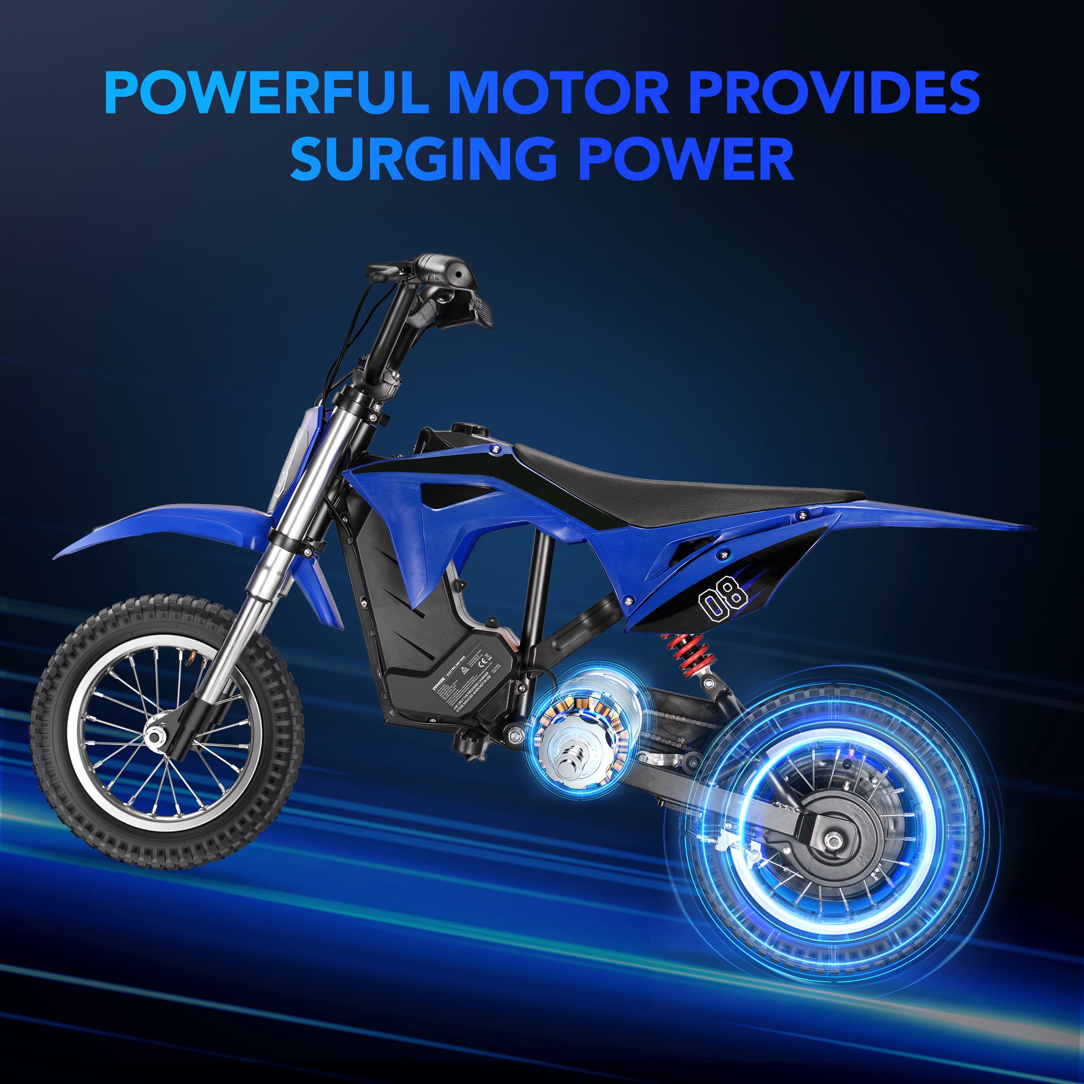 36V Kids Electric Dirt Bike,Fast Speed Electric Motorcycle Up to 16 MPH & 10 Miles Long-Range, 3-Speed Modes, Twist Grip Throttle, Dual Suspension & Brakes for Kids Ride on Toys