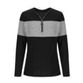 thumbnail image 5 of Elvqul Womens Striped Shirts Casual V-Neck Blouses Loose Fit Pullover Black Dressy Tops for Women, 5 of 7