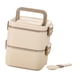 thumbnail image 1 of Contenedor de almuerzo Bento Box, contenedor ligero y reutilizable para microondas, aperitivos y verduras, capacidad de 700ml para Picnic, senderismo, 2 capas beige, 1 of 9