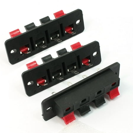 - 3 Pcs Audio Cable Single Row 4 Position Push in Jack Speaker Terminals
