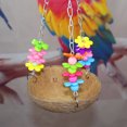 thumbnail image 3 of Pet Hammock Hanging Bird Nest Cage Bed Coconut Shell Parrot Bird Swing Perching Stand Toy Feeding Equipment, 3 of 9