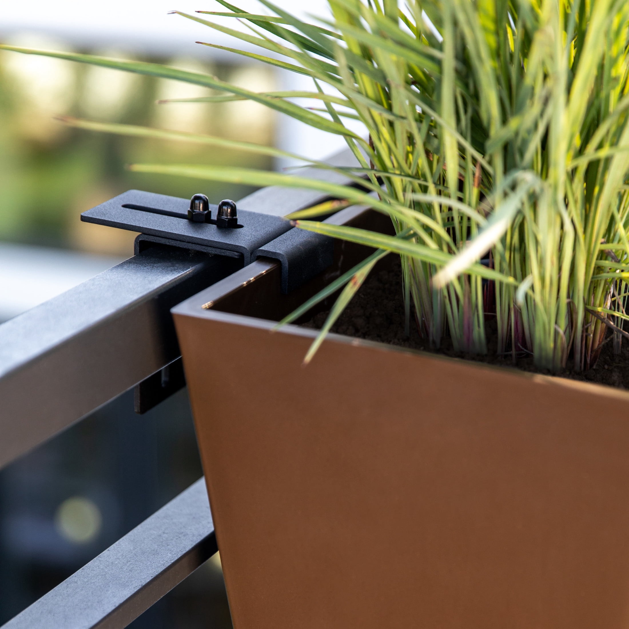 Veradek Pure Series Railing 36" Plastic Planter - Espresso