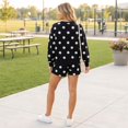 thumbnail image 7 of Womens Polka Dot 2 Piece Outfits Casual Oversized Long Sleeve Sweatshirts Shorts Set Tracksuits Sweatsuits S, 7 of 7