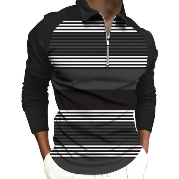 Mens Long Sleeve Polo Shirts Long Sleeve 0 Tops Black L