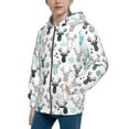 thumbnail image 2 of Kdxio Winter Art Blue and Black Moose Pattern Kids Boys Girls Zip Up Hoodie 3D Printed Hooded Sweatshirt Hoody Coat with Pocket 7-12 Y-Small, 2 of 6