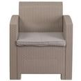 thumbnail image 3 of Light Gray Faux Rattan Chair with All-Weather Light Gray Cushion, 3 of 9