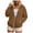 Brown, variant on Women's 2025 Zip Up Y2K Hoodies Casual Long Sleeve Sweatshirts Fall Spring Track Jackets with Pockets AG, XXL