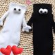 thumbnail image 5 of Calcetines de mano, calcetines de mano magnéticos para parejas, calcetines unisex de tubo medio divertidos de la mano, calcetines de regalo lindos de muñeca 3D para,Black&White-4Pairs, 5 of 7