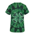 thumbnail image 5 of Kilaqueen St. Patrick's Print Scrubs for Women Short Sleeve V Neck Medical Nursing Shirts with Pockets, 5 of 6