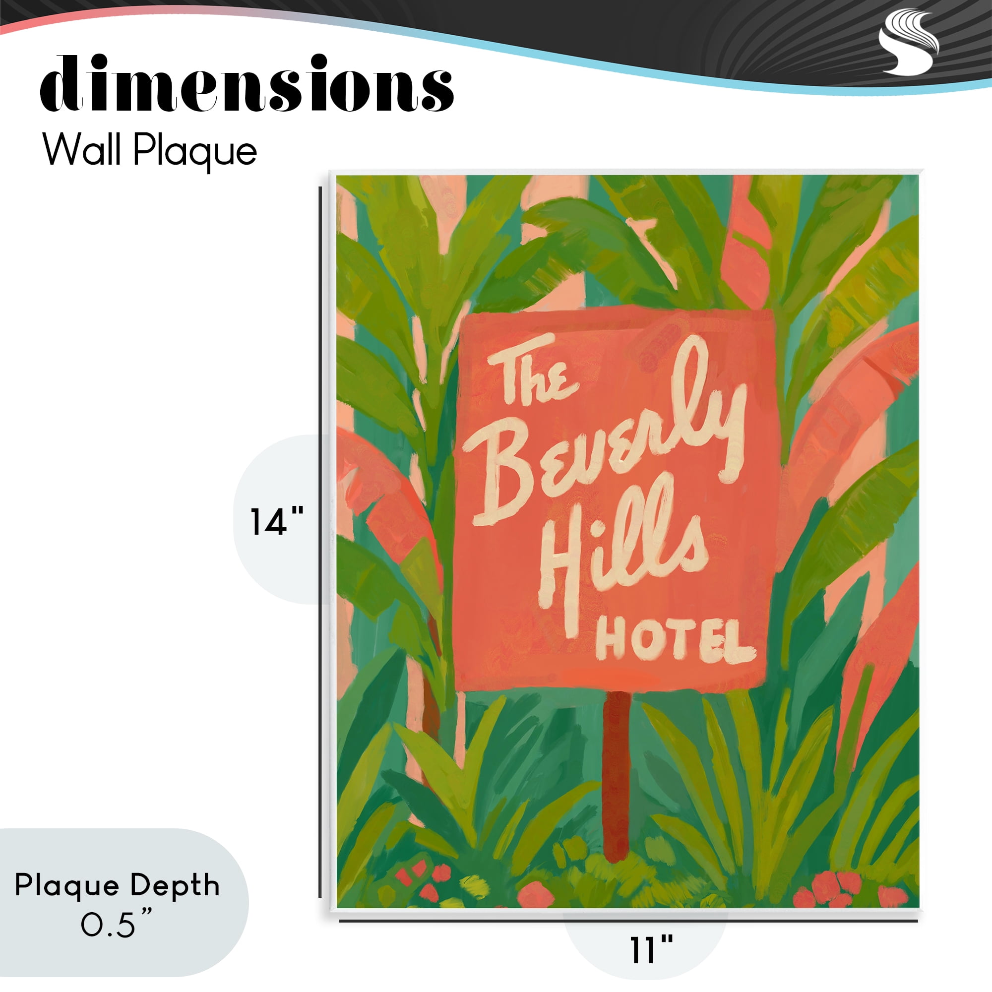 Stupell Industries Tropical Beverly Hills Hotel Wall Plaque Art, design by Amelia Noyes