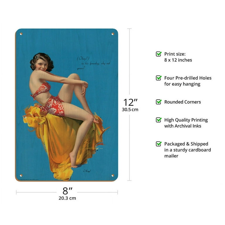 O Kay! - Hawaiian Pin Up Glamour Girl - Vintage Pin Up Girl Print