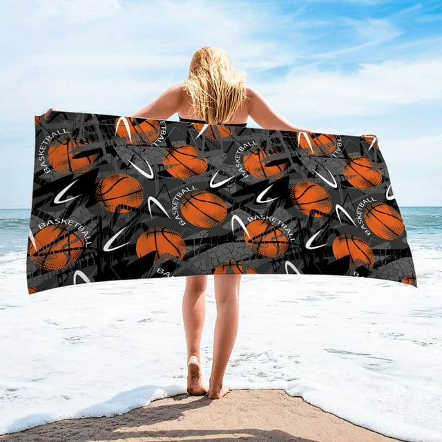 Serviette de Plage en Microfibre Serviette de Bain Super Colorée Couverture de Plage Anti-Sable Serviette Polyvalente pour Voyage Piscine 30x60 Pouces