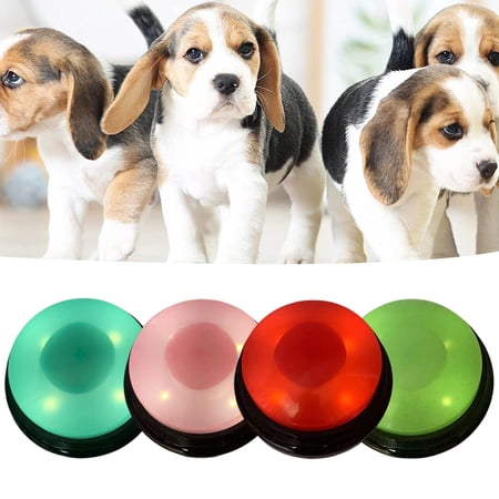 Lhujing Sound Emitting Button Voice Recording Button-Train Your Pet 30-Second Recording Flashing Lights Voice Playback Clicker-Pet Supplies