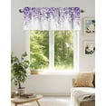 thumbnail image 4 of Summer Purple Eucalyptus Kitchen Valances for Windows Rustic Watercolor Leaves Floral Valance Curtains&nbsp; for Kitchen /Living Room/Bedroom/ Bathroom Decor, 42"x12 " ,Rod Pocket 1 Panel,, 4 of 7