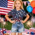 thumbnail image 7 of CCRFTGI Usa Flag Shirts for Child Boys Girls Size 10-12 Patriotic Casual 4th Of July American Flag Stars Tshirt July 4th Celebration Summer Shirts Festival Tee Tops Navy 5-6 Years, 7 of 7