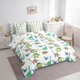 thumbnail image 2 of Feelyou Retro Cartoon Dinosaur Bedding Comforter Set for Kids Boys Girls, Kawaii Ancient Wildlife King Bedding Sets, Green White, Polkadot Reversible, 7pcs, 2 of 7