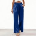 thumbnail image 2 of Gaukiv Womens Satin Drawstring Pants Silky Wide Leg Lounge Trousers Purple S, 2 of 5