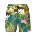 thumbnail image 4 of Lsque Mens Swim Trunks Garden Farm Pattern - Bathing Suit Compression Liner - Beach Swim Shorts Swimwear - (S-3XL) - Stretch Quick Dry -Large, 4 of 9
