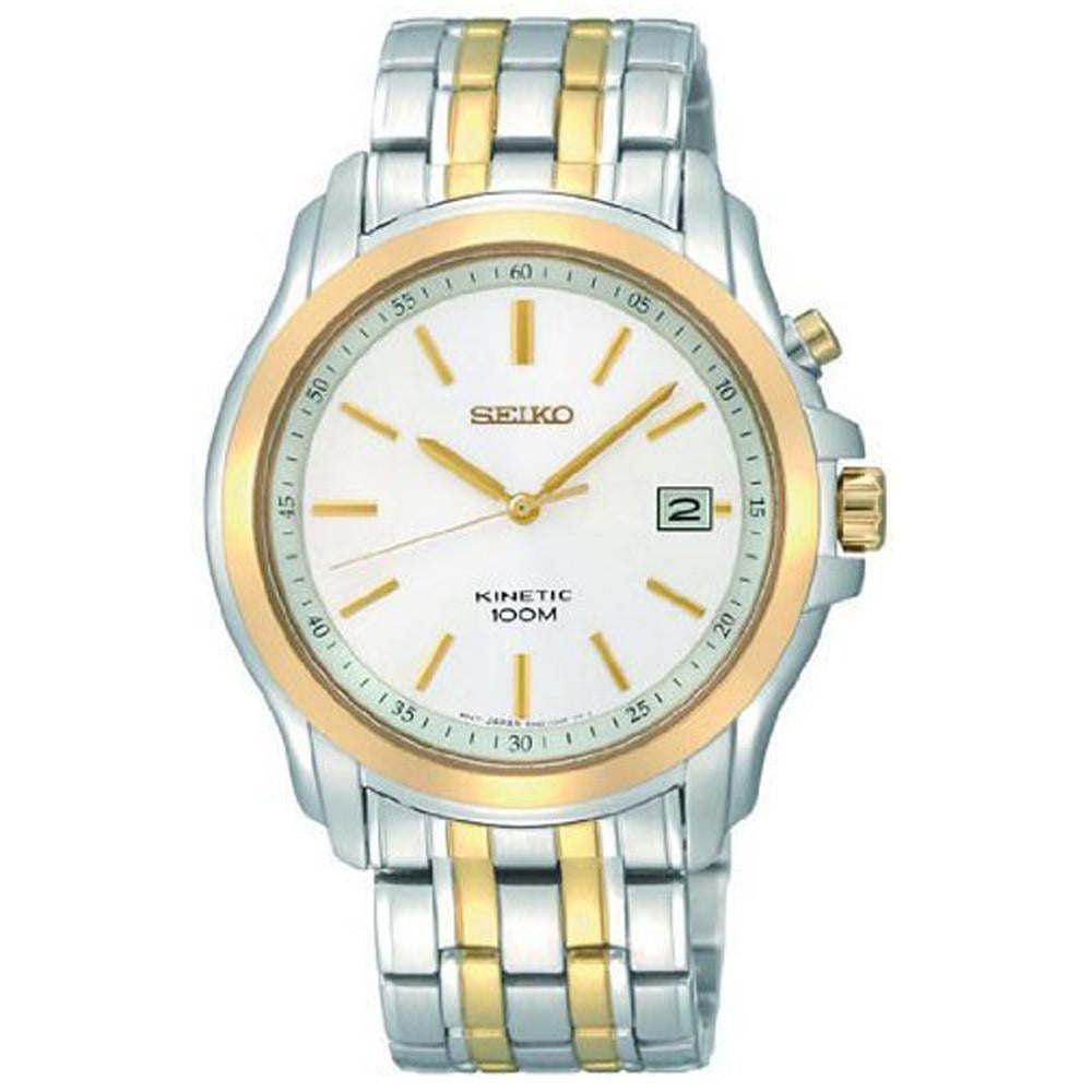 Seiko Men's Kinetic Auto-Quartz with TiCN Two-Tone Steel Watch