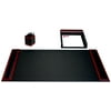 Rosewood & Leather 3-Piece Desk Set