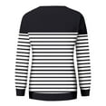 thumbnail image 5 of hxobax Womens Striped Crewneck Sweatshirts Fall Long Sleeve Colorblock Pullover Tops Sweaters Shirts, 5 of 5