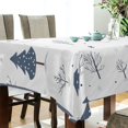 thumbnail image 5 of Yayeee Tablecloths 54" x 54" Rectangle Wrinkle Resistant Party Table Cover, Blue Cartoon Snowmen, 5 of 8