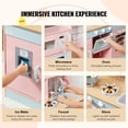 thumbnail image 6 of VEVOR Play Kitchen for Kids, Wooden Toy Kitchen Set with Lights and Sounds, Toddler Kitchen with Ice Maker, Oven, Sink, Microwaves, Fridge and Utensil and Fruit Accessory for Toddlers ages 3-8, Pink, 6 of 10